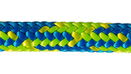 Climbing Rope, Blue Craze, 7/16" Dia, 150' Length, 1 Sewn Tight Eye