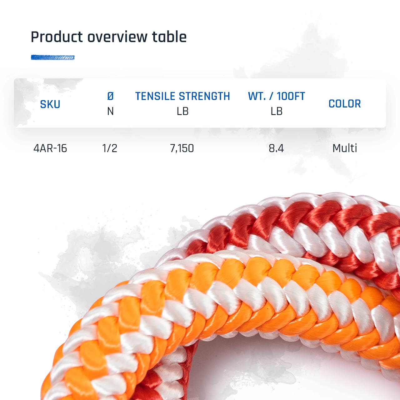 Pelican Climbing Rope 1/2"X200' Orange/White