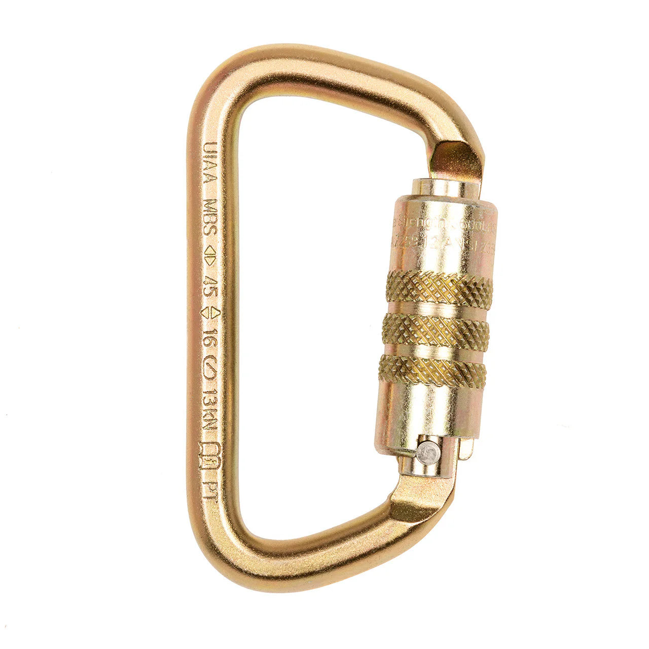 ProClimb Professional Steel Carabiner - 45kN Twist-Lock Gate for Tree Climbing & Rigging