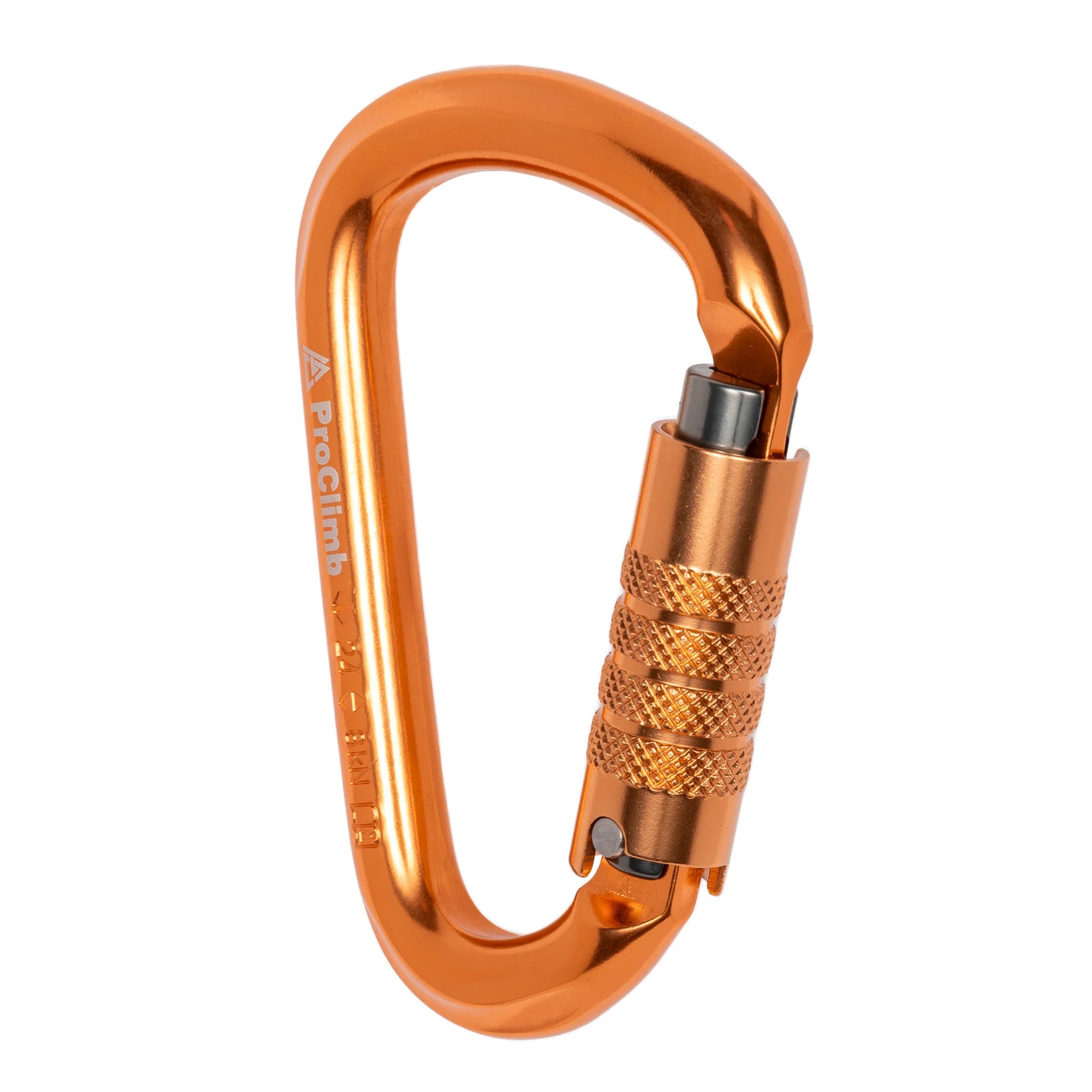 ProClimb Copper Head Triple Lock Carabiner - 24kN Professional Climbing Hardware with Keylock Gate