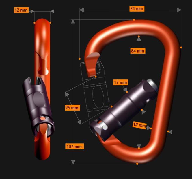 Rock Exotica Pirate WireEye Auto-Lock Carabiner
