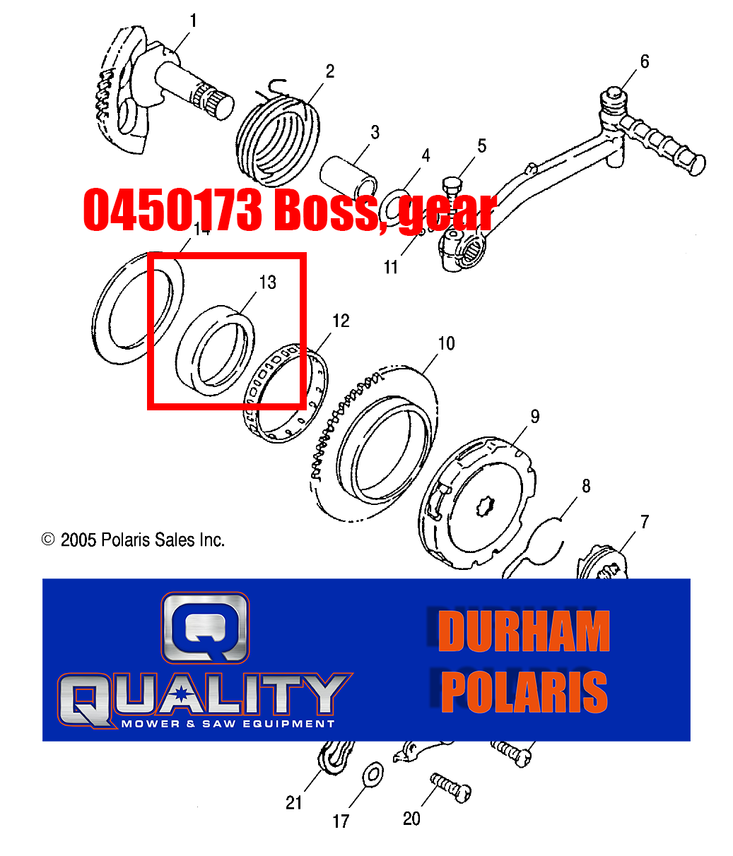 POLARIS OEM PART# 0450173 BOSS GEAR