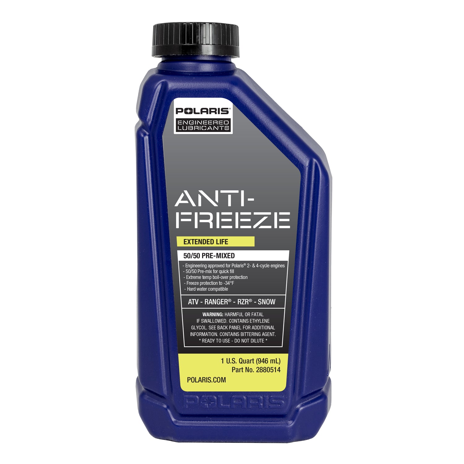 1 quart 50/50 Premix Extended Life Antifreeze, Snowmobiles and ORV Aluminum Cooling Systems