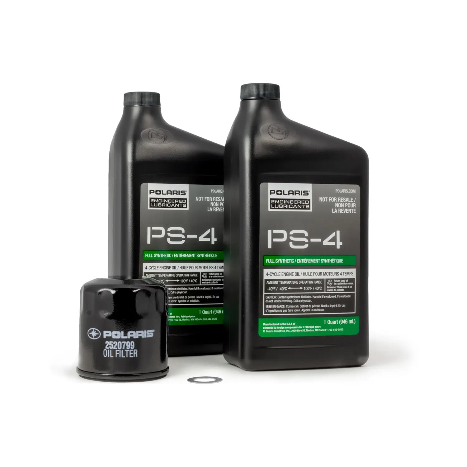 Polaris Full Synthetic Oil Change Kit, 2877473, 2 Quarts of PS-4 Engine Oil and 1 Oil Filter