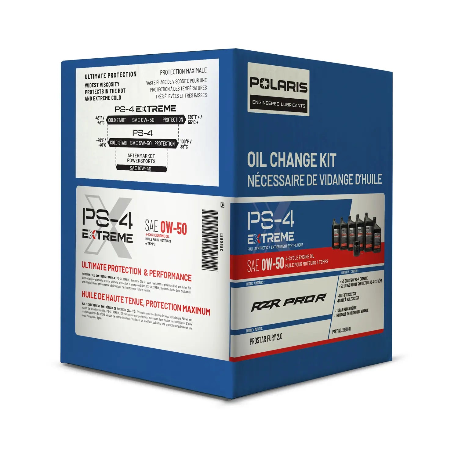 Polaris Extreme Full Synthetic Oil Change Kit, Polaris RZR Pro R, Part 2890881