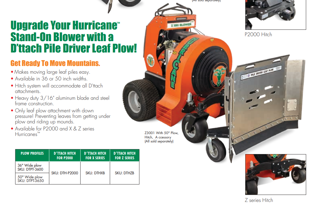 Billy Goat Z3002 Hurricane Stand-On Wheeled Blower