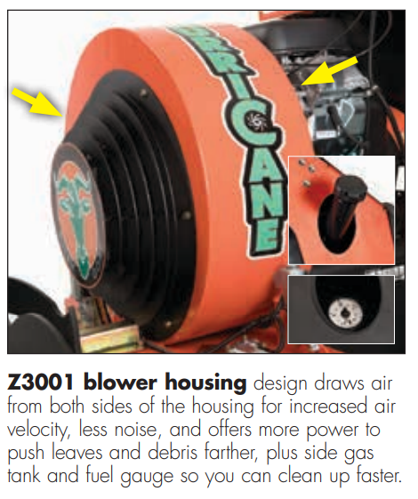Billy Goat Z3002 Hurricane Stand-On Wheeled Blower