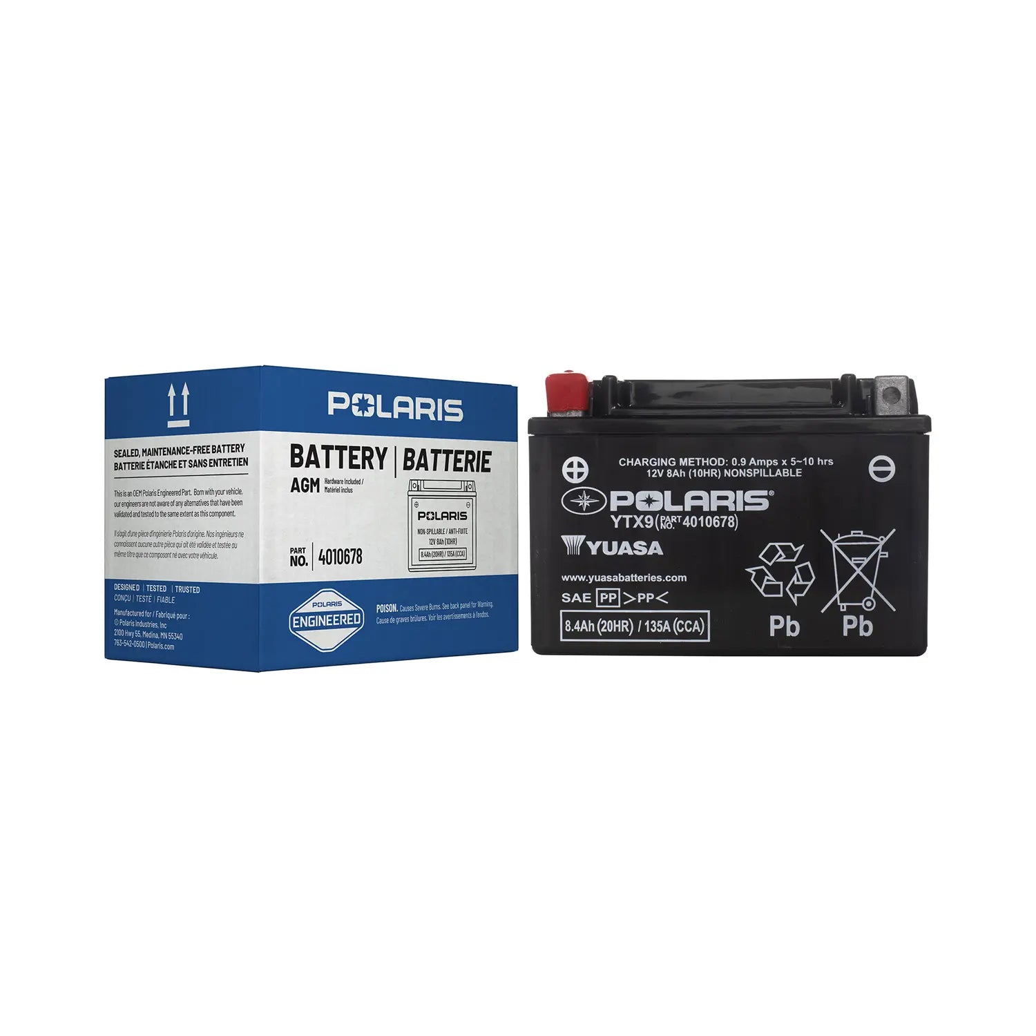 4010678 12V 8AH AGM Battery for Sportsman ATV, RANGER and ACE