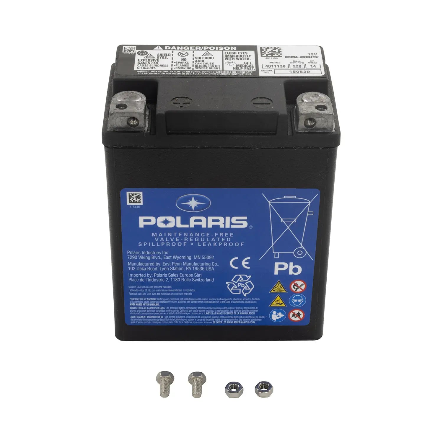 Polaris 4011138 12V 14AH AGM Battery for Sportsman ATV and RANGER EV