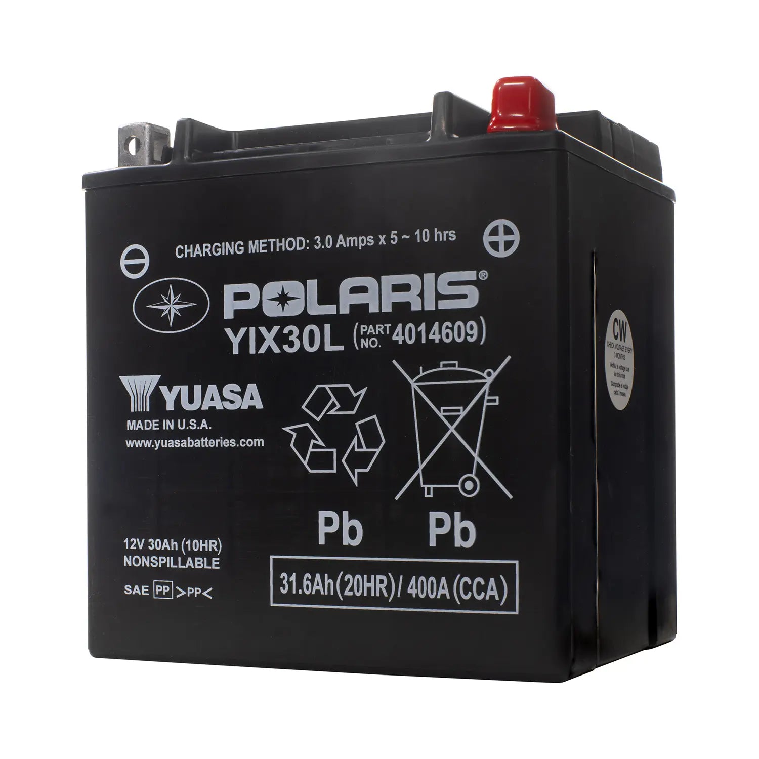 Polaris 4014609 12V 30AH AGM Battery for Snowmobiles, RZR, RANGER, Sportsman ATV and More
