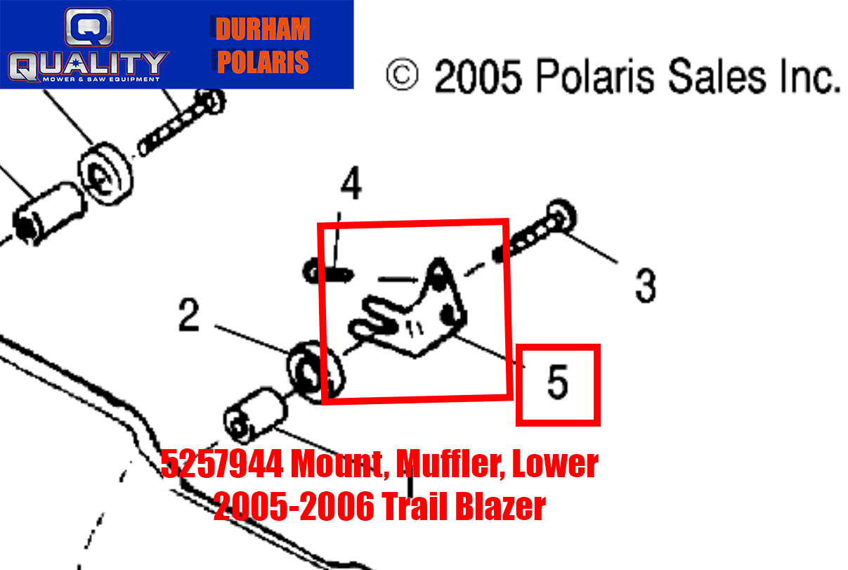 POLARIS OEM PART# 5247944 LOWER MUFFLER MOUNT NLA 2005-2006 TRAIL BLAZER