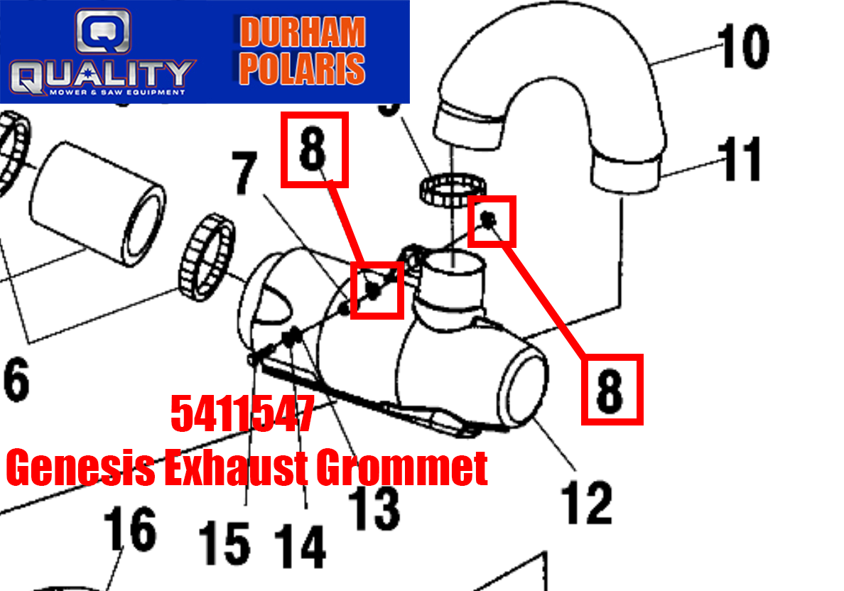 POLARIS OEM PART# 5411547 RUBBER GROMMET FOR GENESIS PWC EXHAUST