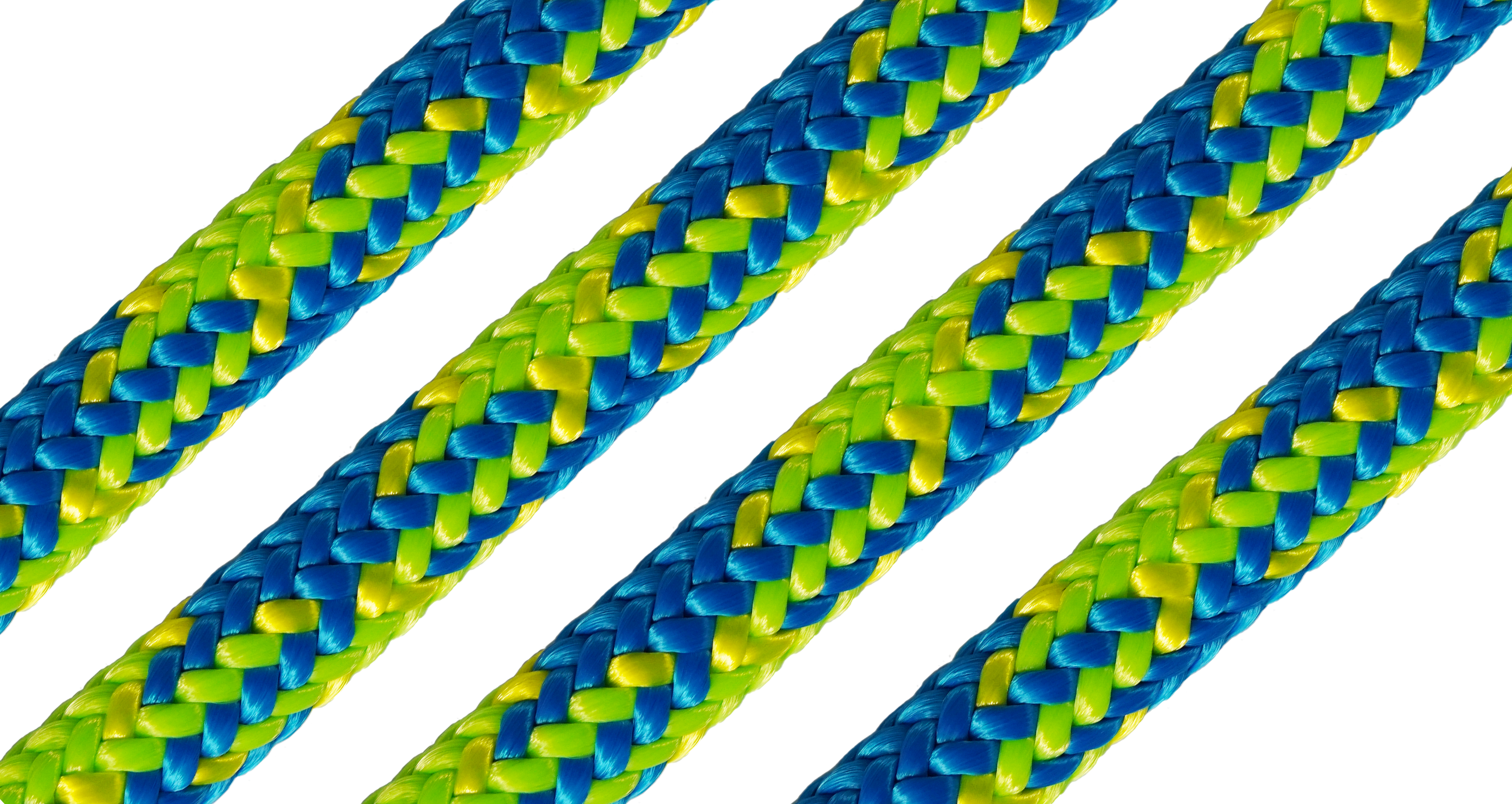 Climbing Rope, Blue Craze, 7/16" Dia, 150' Length, 1 Sewn Tight Eye