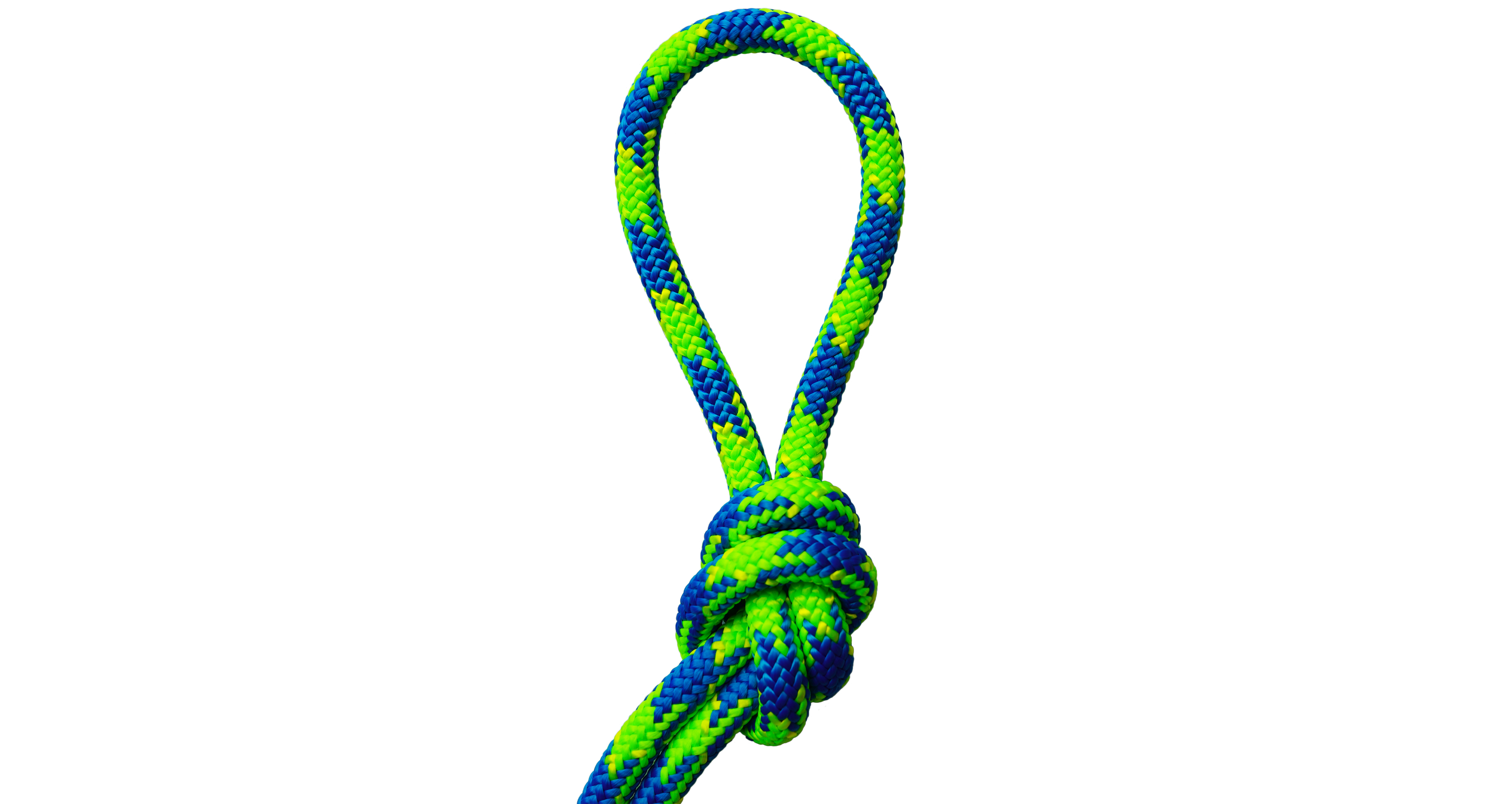 Climbing Rope, Blue Craze, 7/16" Dia, 150' Length, 1 Sewn Tight Eye