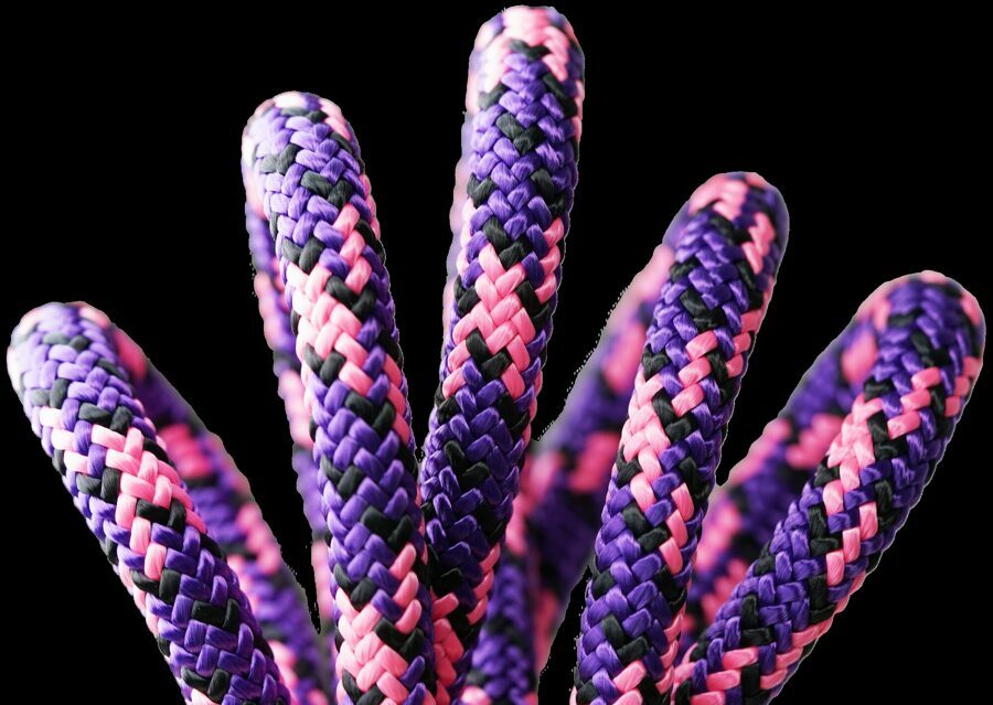 All Gear Purple Haze Climbing Rope, 7/16" Dia, 200' Length, 1 Sewn Tight Eye