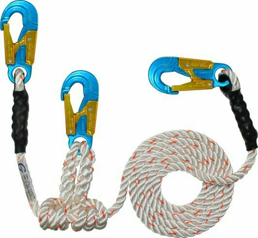 CLIMB RIGHT 1-9' 2 IN 1 ADJUSTABLE LANYARD W/ ALUM SNAPS