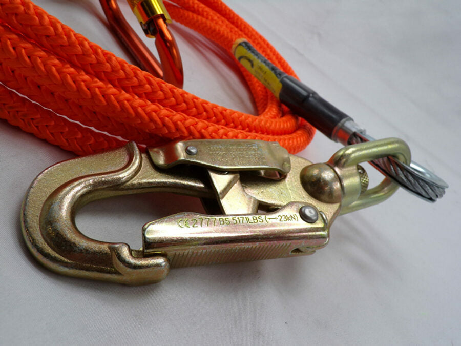 CLIMB RIGHT 1/2 X 10' WIRE CORE LANYARD KIT W/ ROPE GRAB & CARABINER