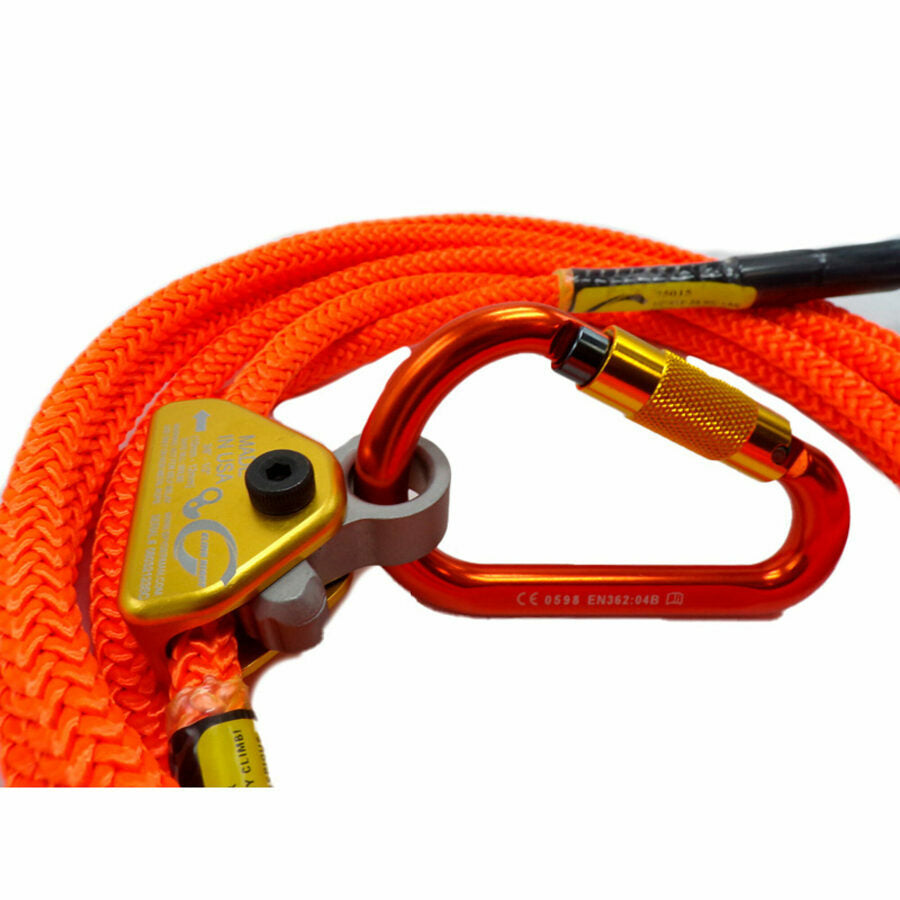 CLIMB RIGHT 1/2 X 10' WIRE CORE LANYARD KIT W/ ROPE GRAB & CARABINER