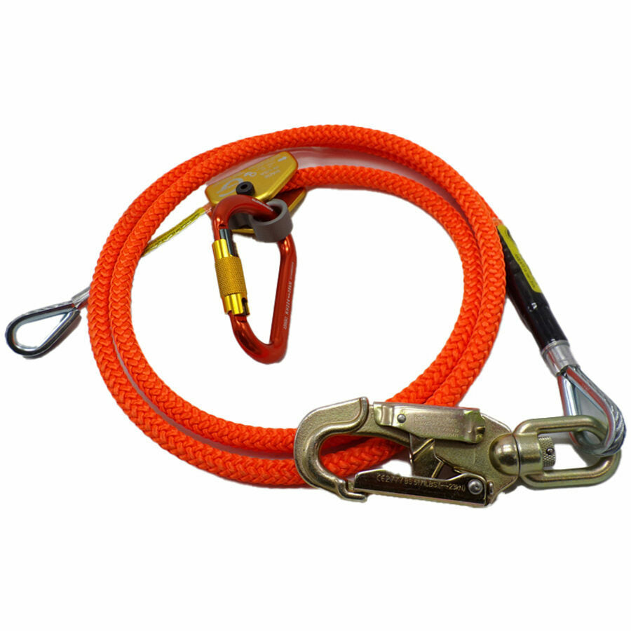 CLIMB RIGHT 5/8 X 12' WIRE CORE LANYARD KIT W/ ROPE GRAB & CARABINER