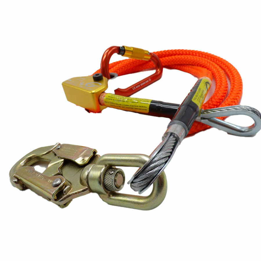 CLIMB RIGHT 5/8 X 15' WIRE CORE LANYARD KIT W/ ROPE GRAB & CARABINER
