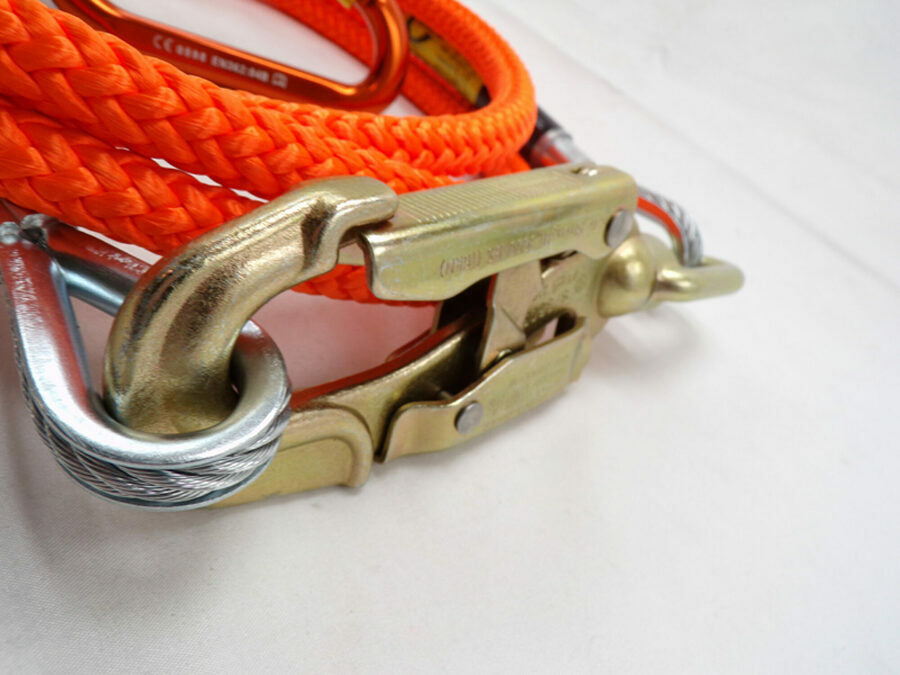 CLIMB RIGHT 5/8 X 15' WIRE CORE LANYARD KIT W/ ROPE GRAB & CARABINER