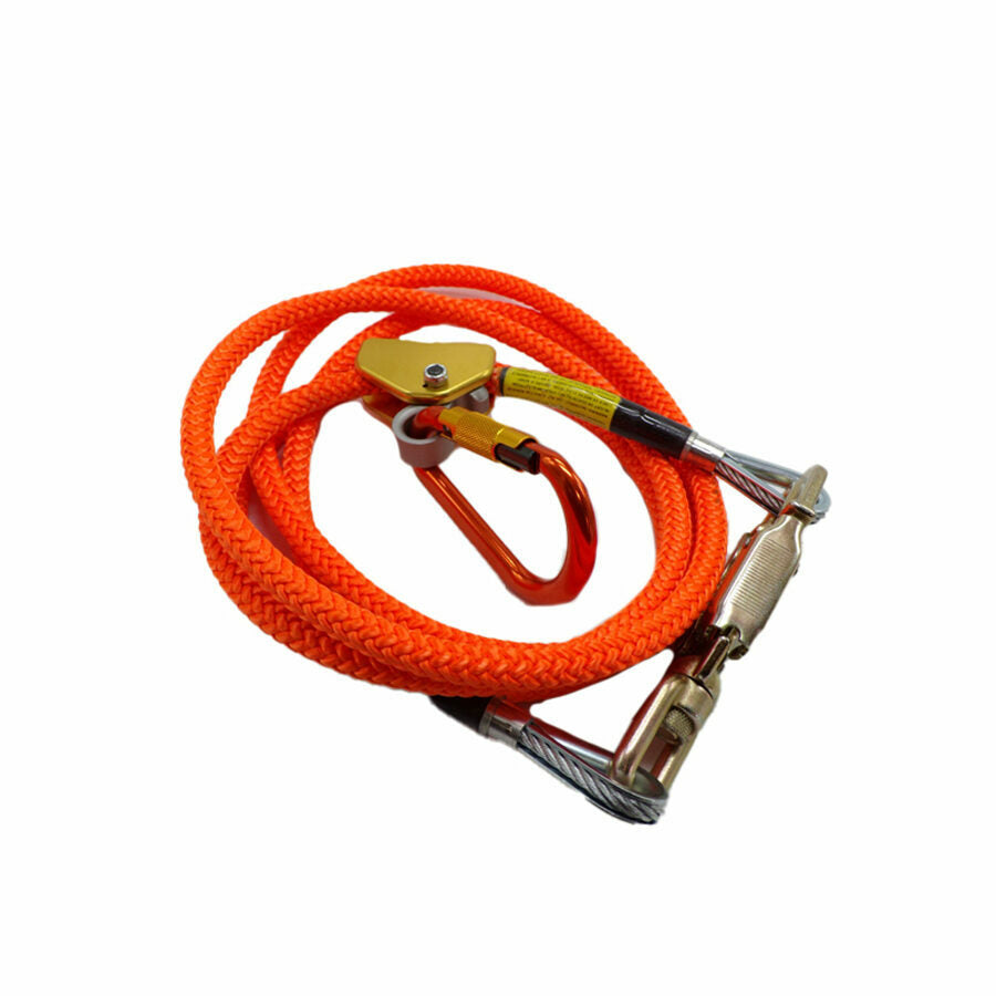 CLIMB RIGHT 5/8 X 15' WIRE CORE LANYARD KIT W/ ROPE GRAB & CARABINER