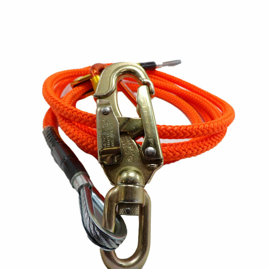 CLIMB RIGHT 5/8 X 15' WIRE CORE LANYARD KIT W/ ROPE GRAB & CARABINER