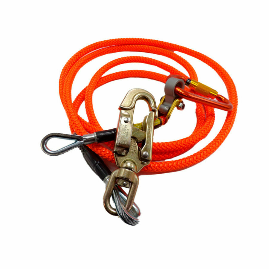 CLIMB RIGHT 5/8 X 12' WIRE CORE LANYARD KIT W/ ROPE GRAB & CARABINER