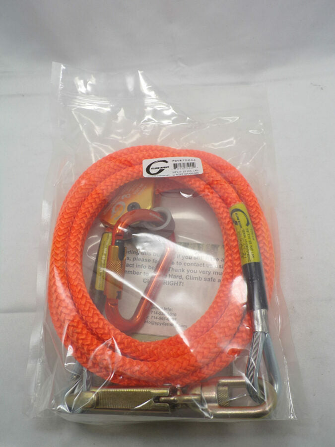 CLIMB RIGHT 5/8 X 15' WIRE CORE LANYARD KIT W/ ROPE GRAB & CARABINER