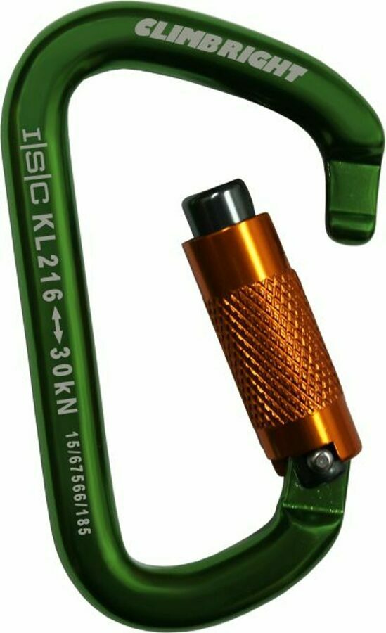 Climb Right / ISC Big D Triple Lock Carabiner Green