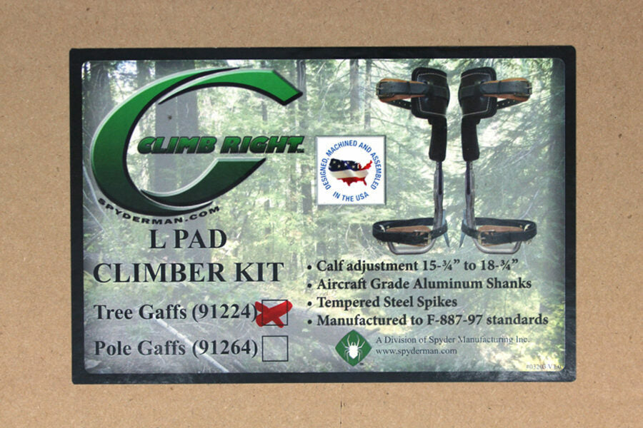 Climb Right Aluminum Climbing Spikes Set With "L" Pads 91224