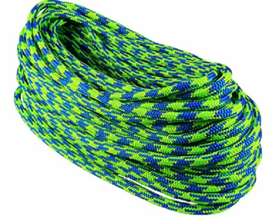 Climbing Rope, Blue Craze, 7/16" Dia, 150' Length, 1 Sewn Tight Eye