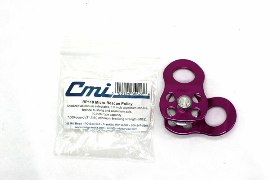 CMI Micro Arborist Pulley Single Sheave for 1/2" Rope - Purple