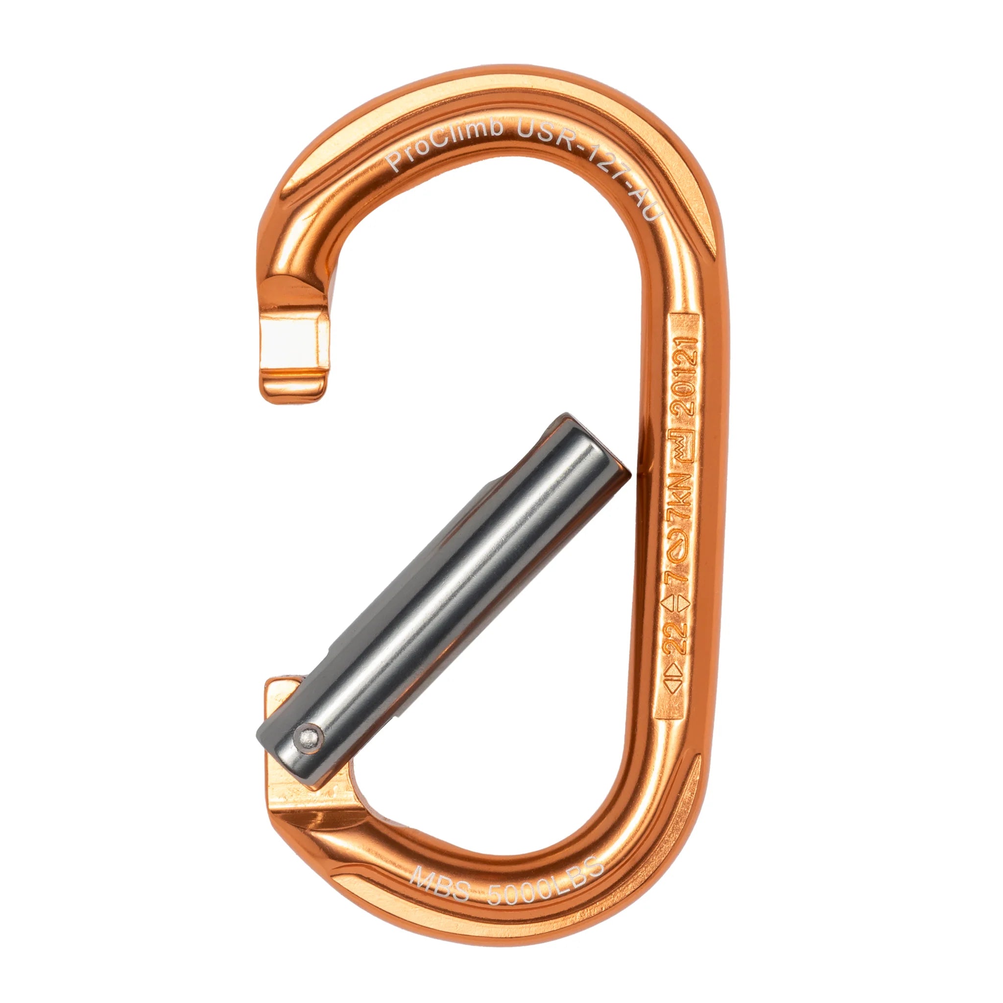 ProClimb 7kN True Oval Aluminum Carabiner - Keylock Gate - 22mm Opening - Professional Climbing Hardware