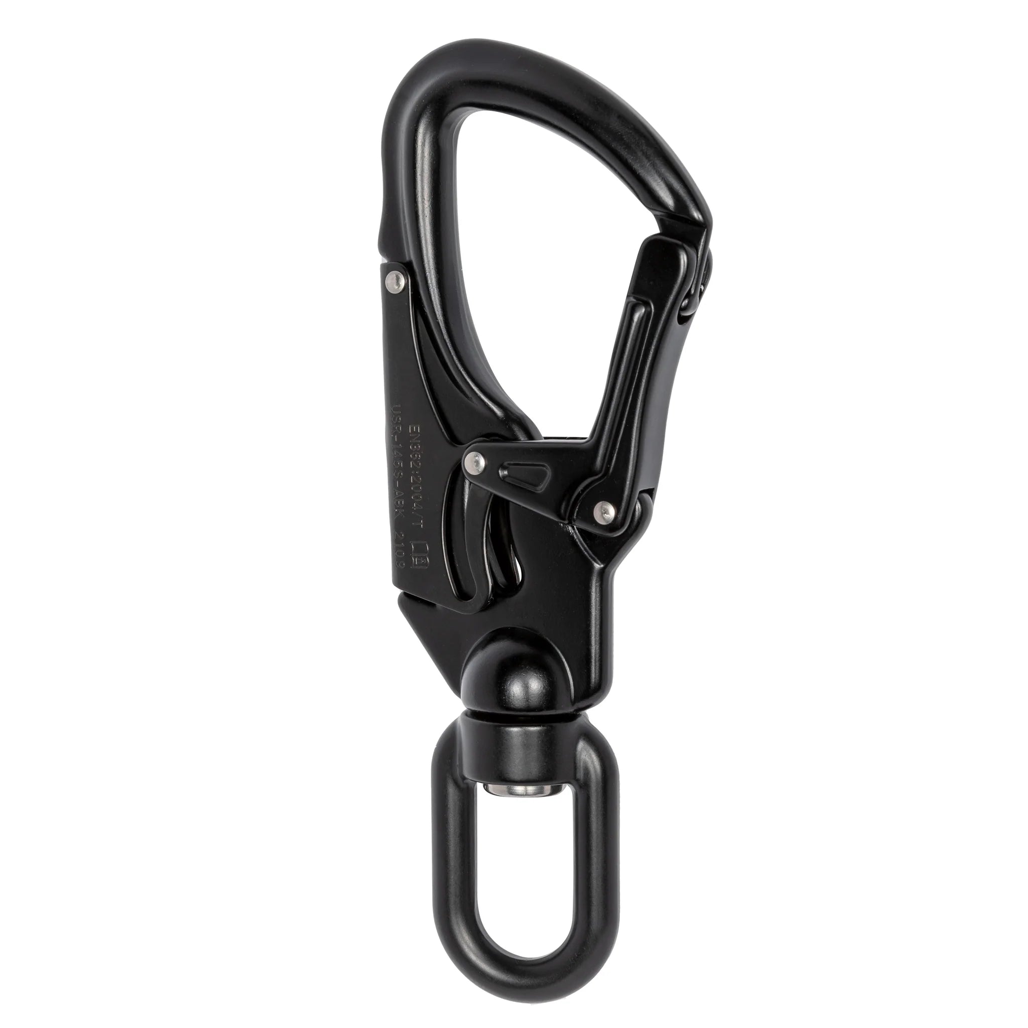 Forged Aluminum Swivel Snap Hook - Double-Action Locking Gate - 28kN (6,294 lb) MBS - Lightweight