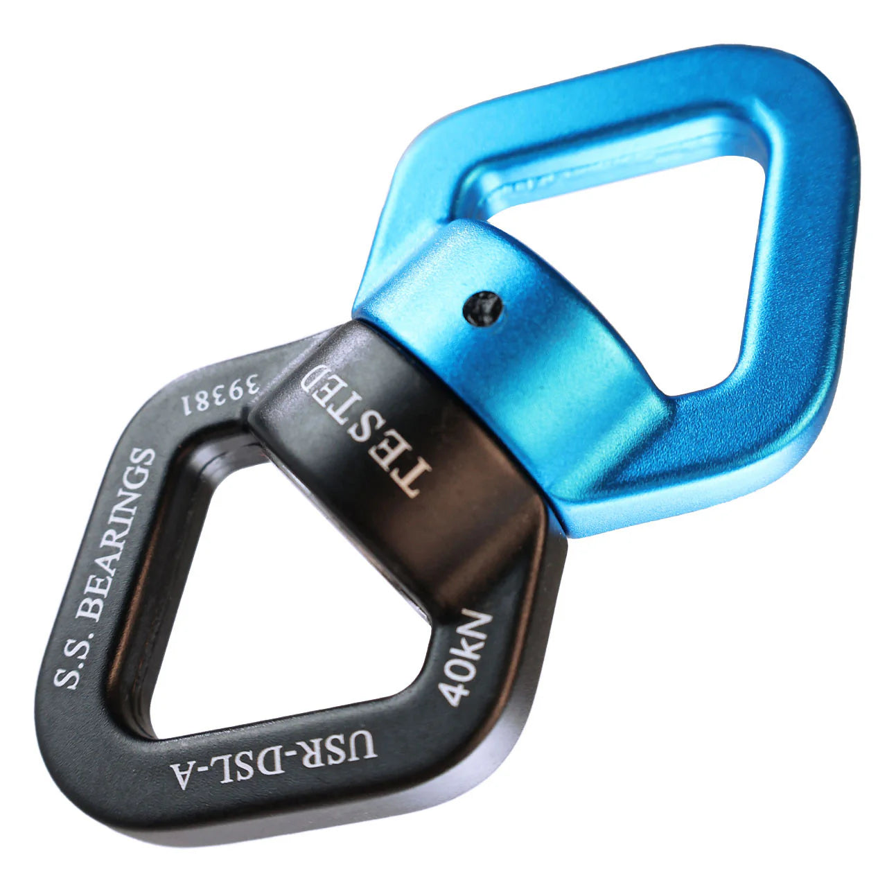 Double Ball Bearing Rescue Swivel - Eye to Eye Forged Aluminum - 8,992 lb (40kN) MBS - CE & UL Certified