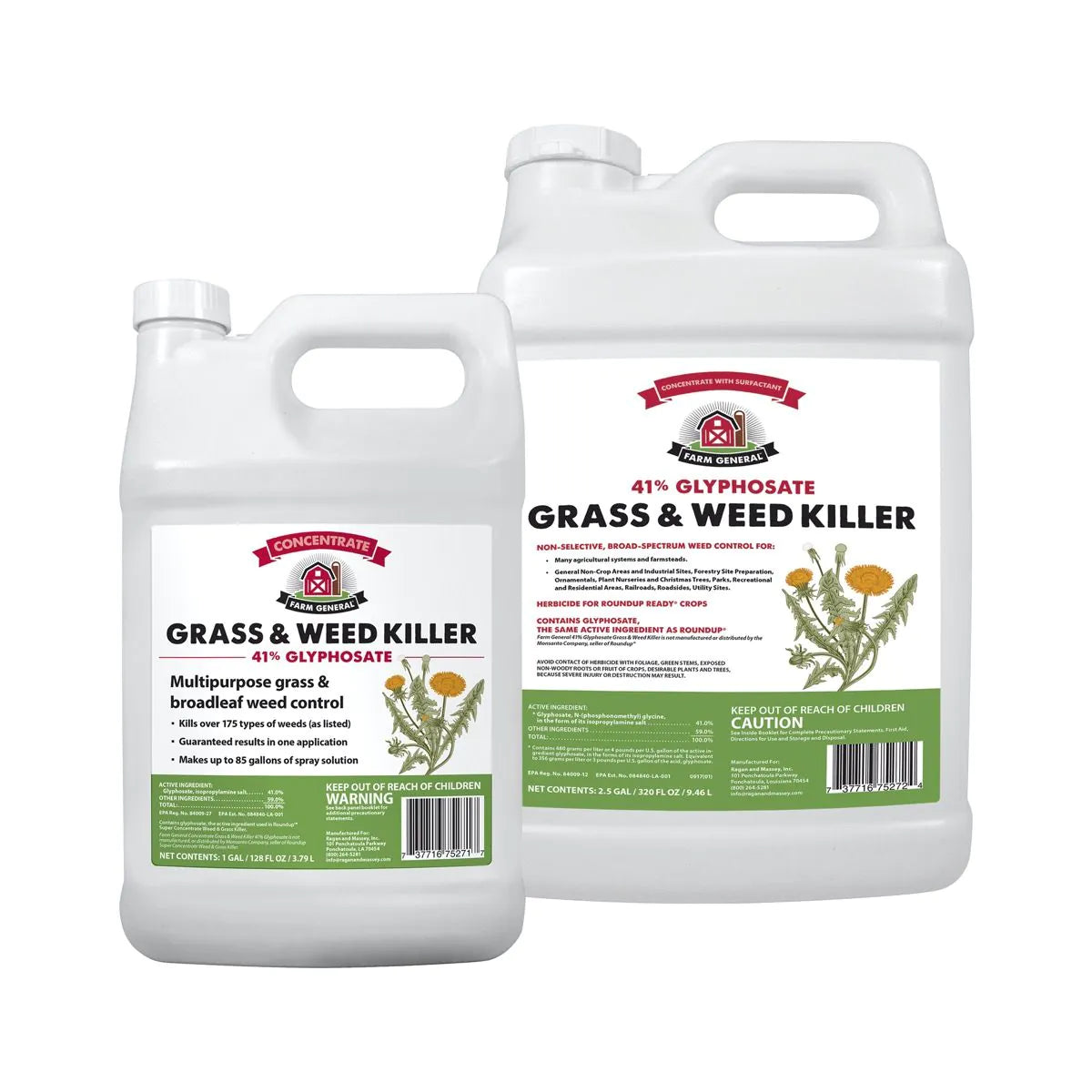 Farm General Grass and Weed Killer 41% Glyphosate 2.5 Gallon