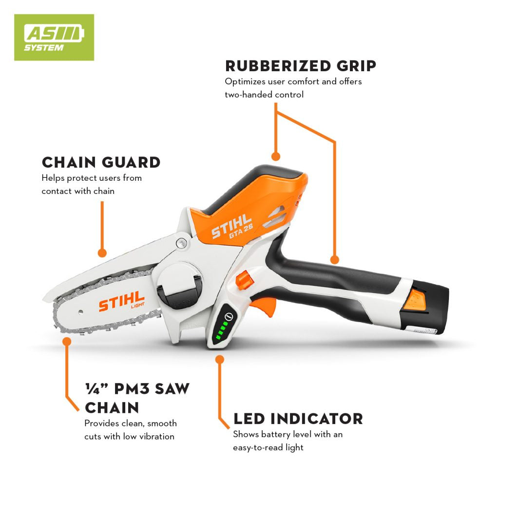 STIHL® – GTA 26 Handheld Pruner | 10.8V Battery‑Powered | Battery and Charger Included