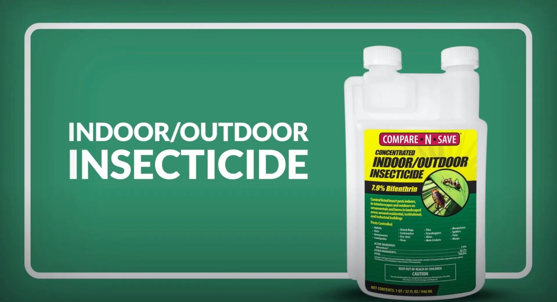 32Oz Indoor/Outdoor Insect Concentrate 7.9% Bifenthrin w/ Measure Chamber
