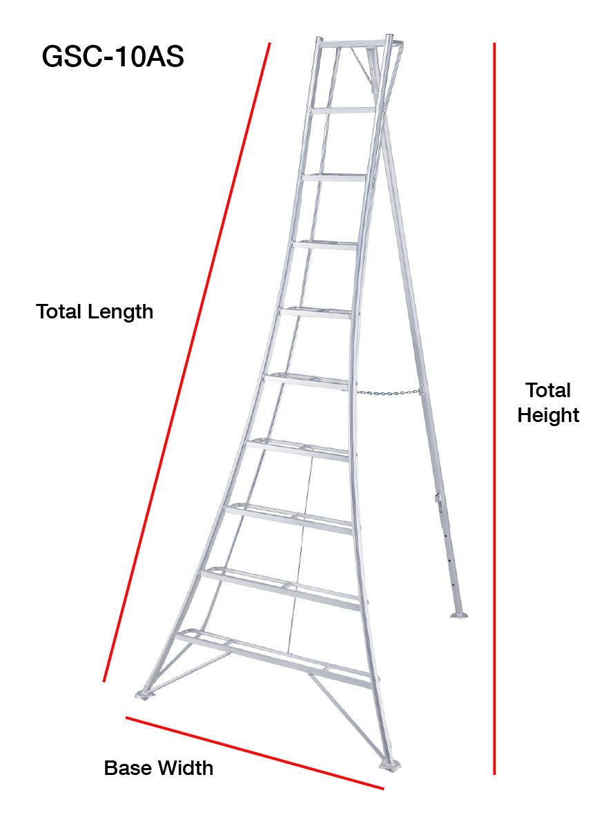Hasegawa 10 Ft. Tripod, Orchard Ladder (GSC-10AS)