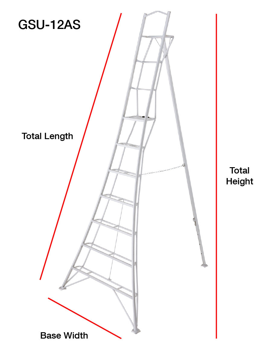 Hasegawa 10 Ft. Aluminum Tripod, Orchard Ladder w/ Platform (GSU-10AS)