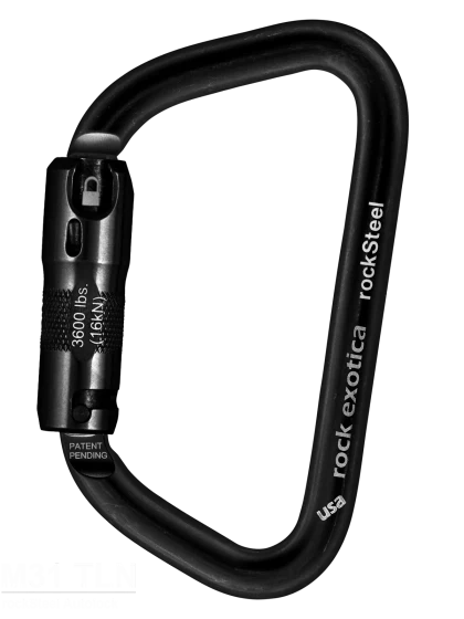 ROCK EXOTICA Rocksteel Auto Lock Carabiner Black