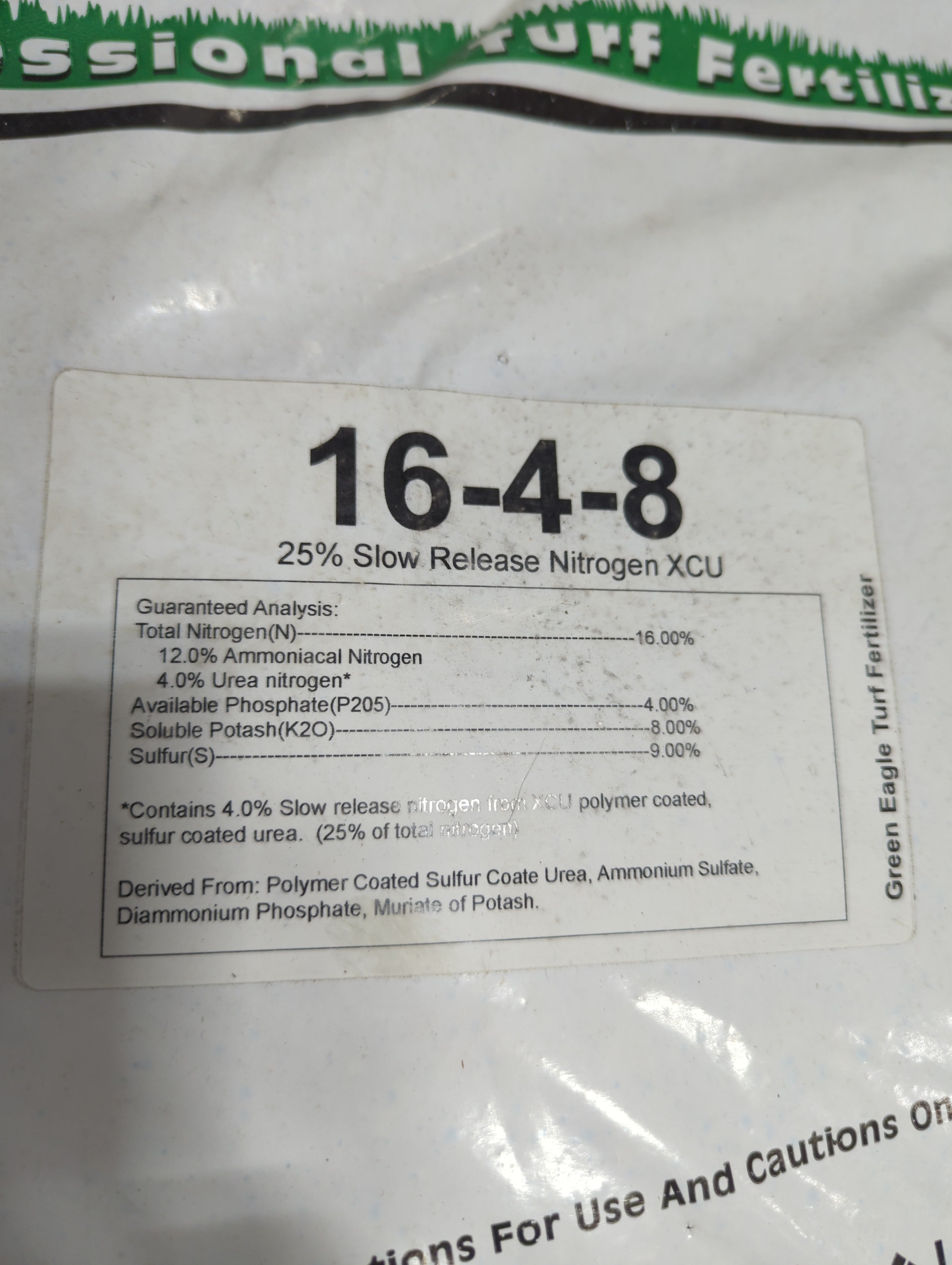 16-4-8 Fertilizer with 25% XCU -- 50LB Bag
