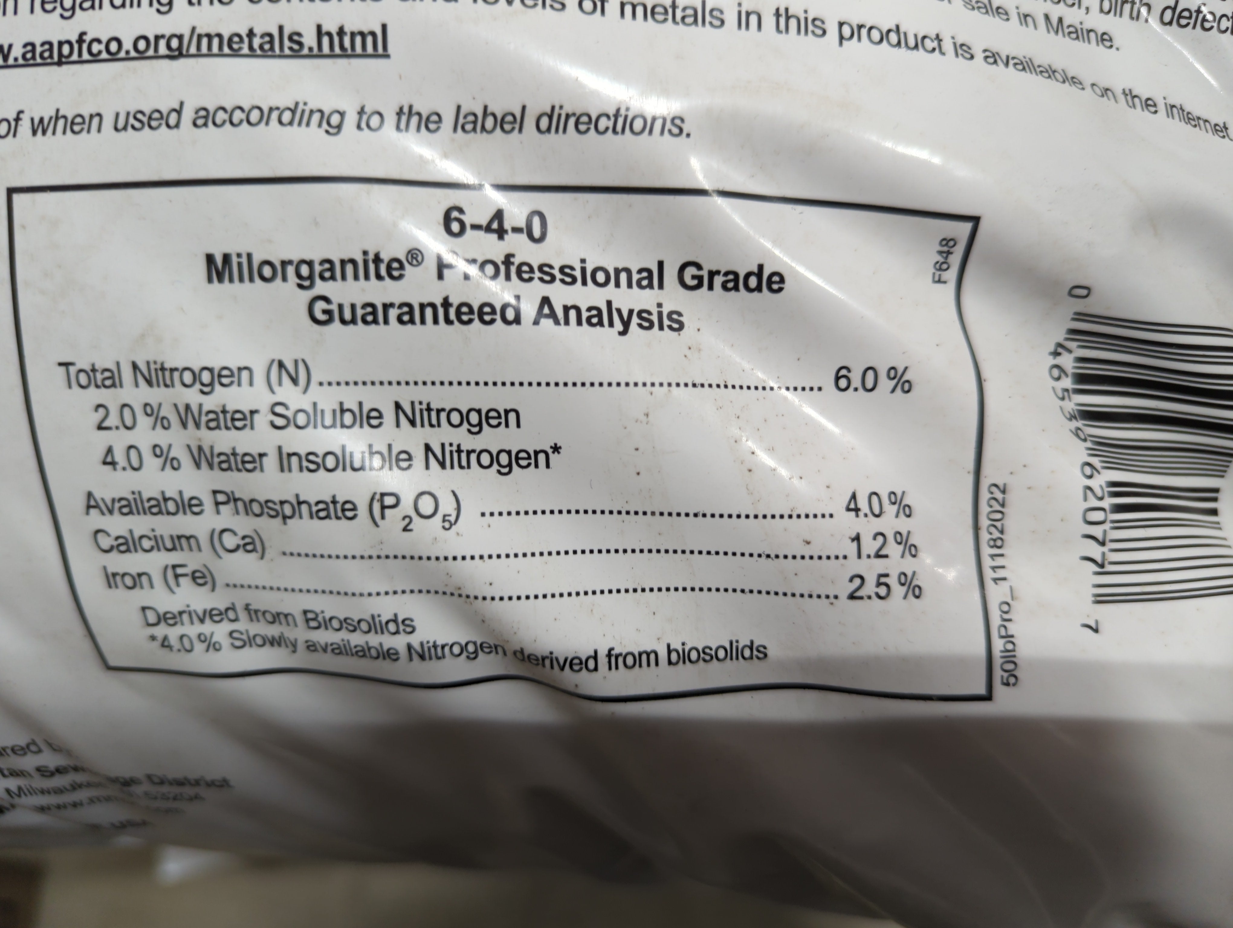 06-04-00 Milorganite Pro (50lb)